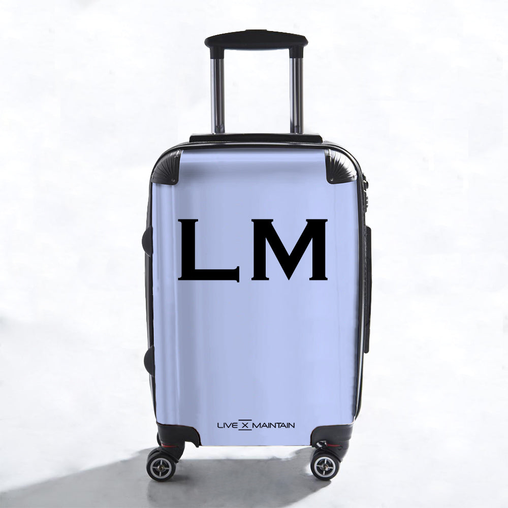 Personalised Suitcase Lilac Initials Initials Luggage