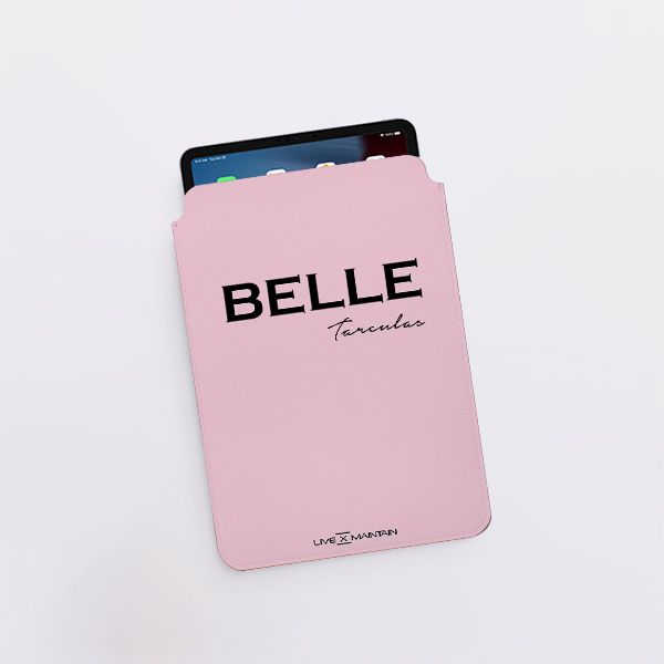 Personalised Bloom Name Saffiano Leather Tablet/Laptop Sleeve