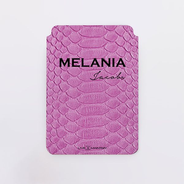 Personalised Pink Snake Skin Name Saffiano Leather Tablet/Laptop Sleeve