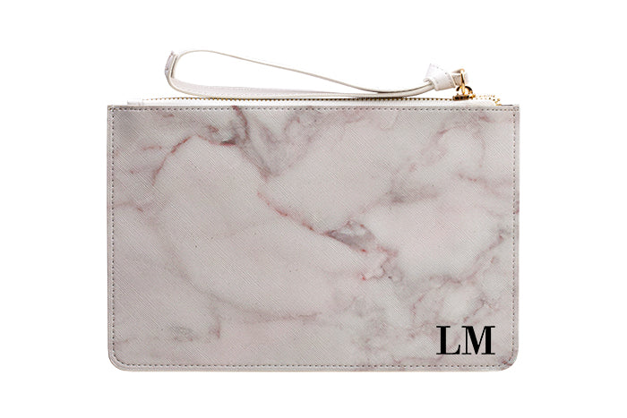 Personalised Napoli Marble Leather Clutch Bag