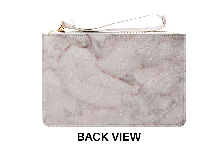 Personalised Napoli Marble Leather Clutch Bag