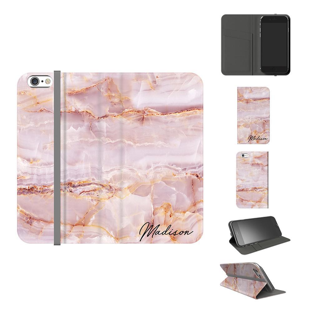 Personalised Natural Pink Marble Name iPhone 5/5s/SE (2016) Case