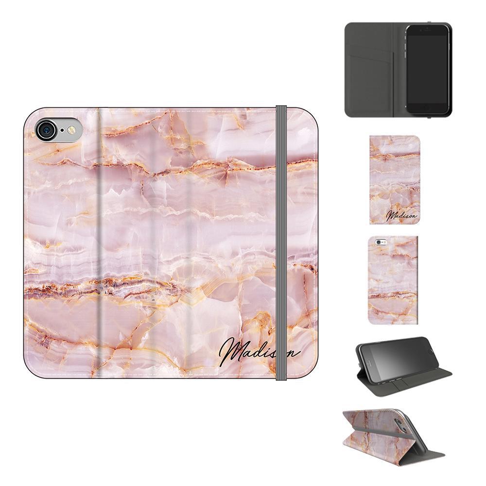 Personalised Natural Pink Marble Name iPhone 7 Case