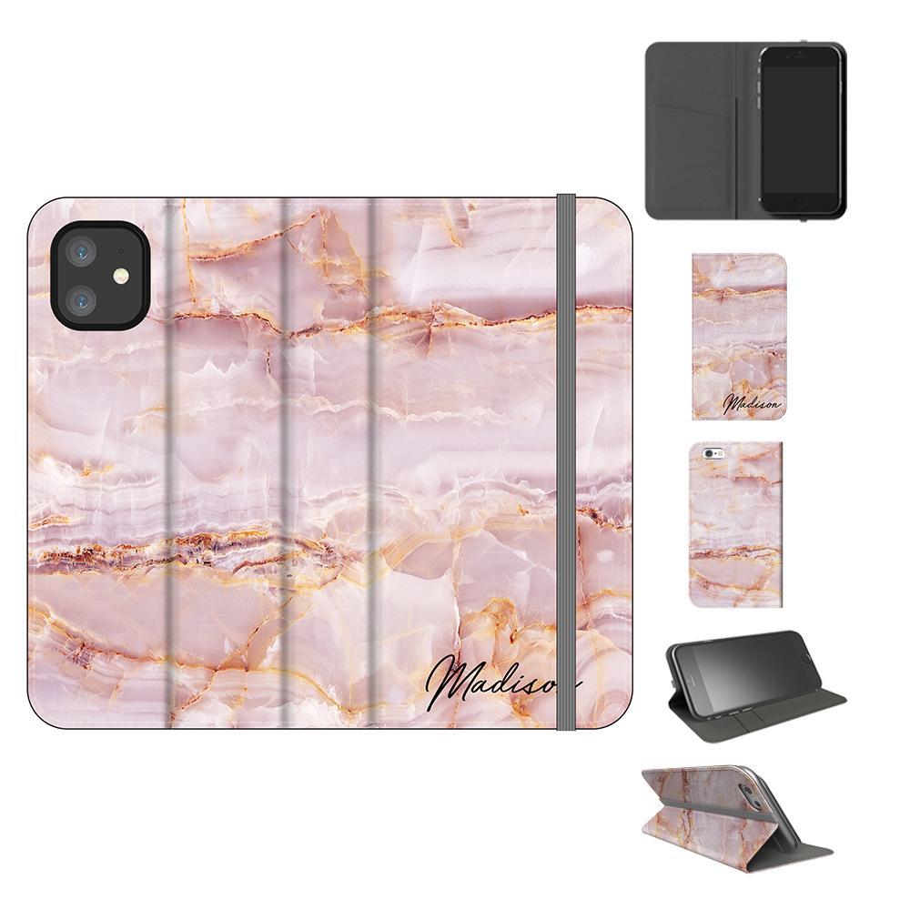 Personalised Natural Pink Marble Name iPhone 11 Case