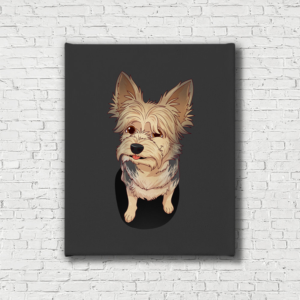 Custom Cartoon Pet Portrait Mounted Canvas Print
