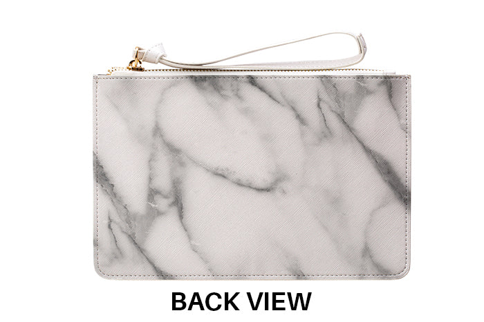 Personalised Pentelic Marble Leather Clutch Bag