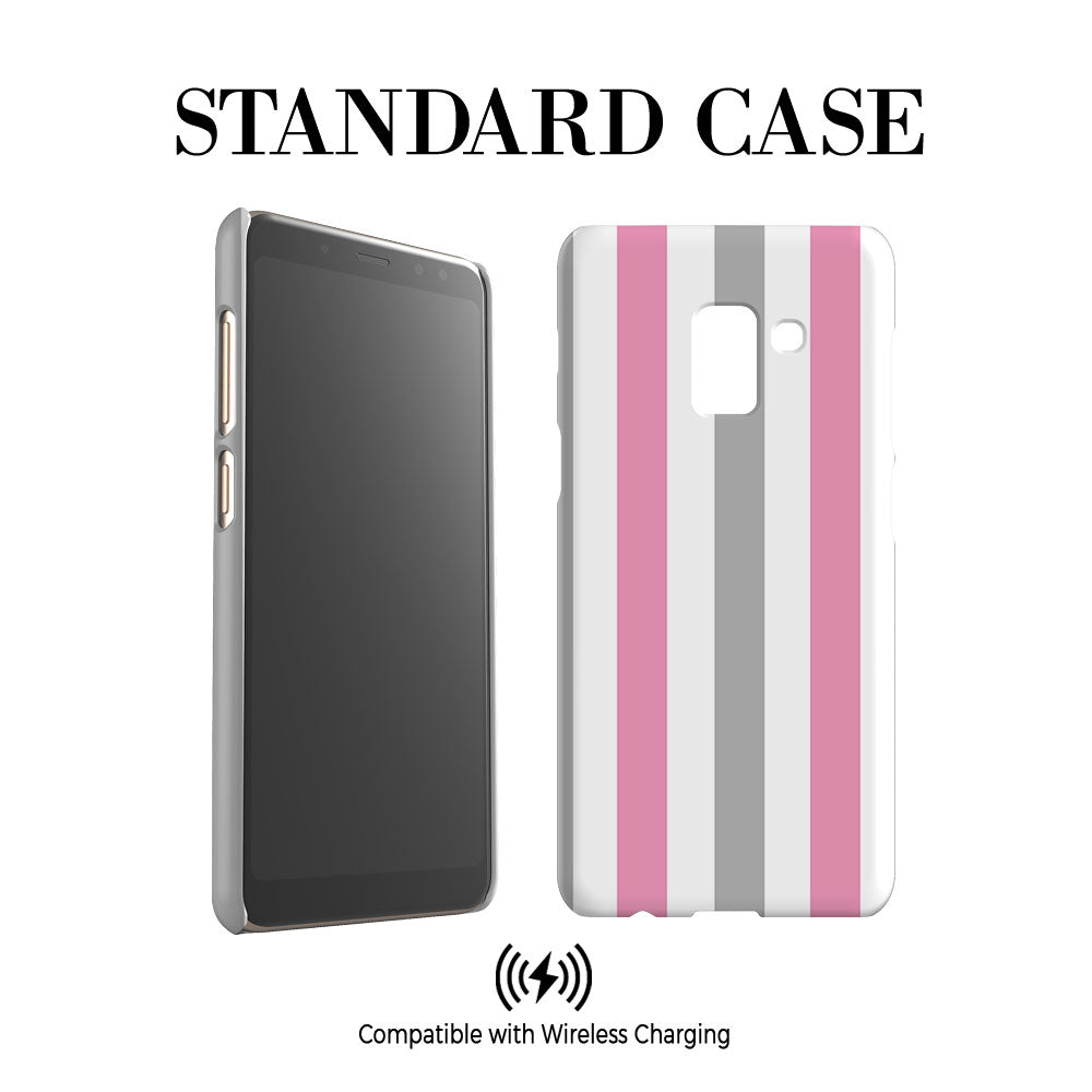 Personalised Pink x Grey Stripe Samsung Galaxy A8 Case