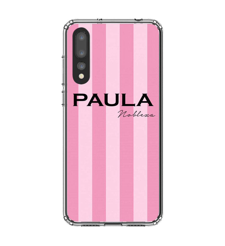 Personalised Pink Stripe Huawei P20 Pro Case