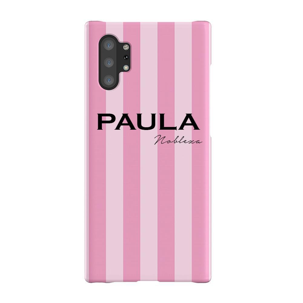 Personalised Pink Stripe Samsung Galaxy Note 10+ Case