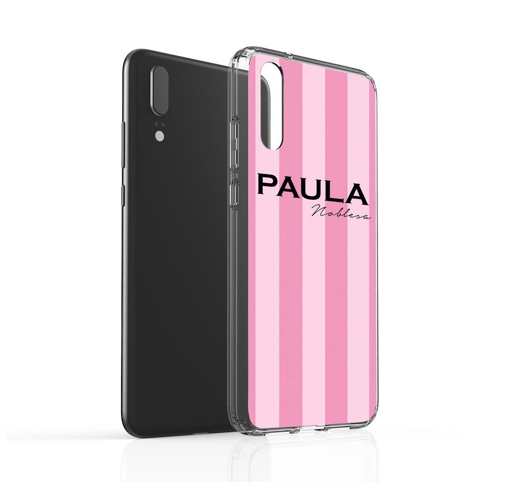 Personalised Pink Stripe Huawei P20 Case