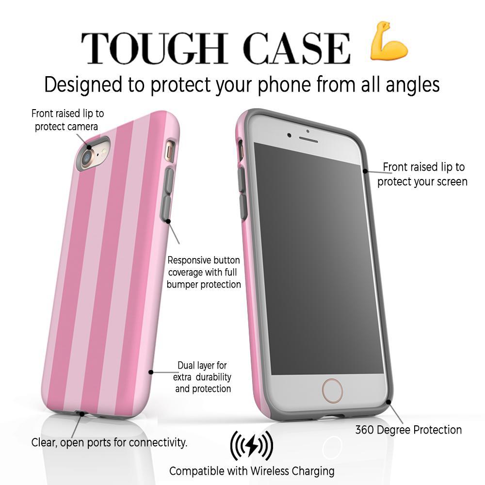 Personalised Pink Stripe iPhone SE Case