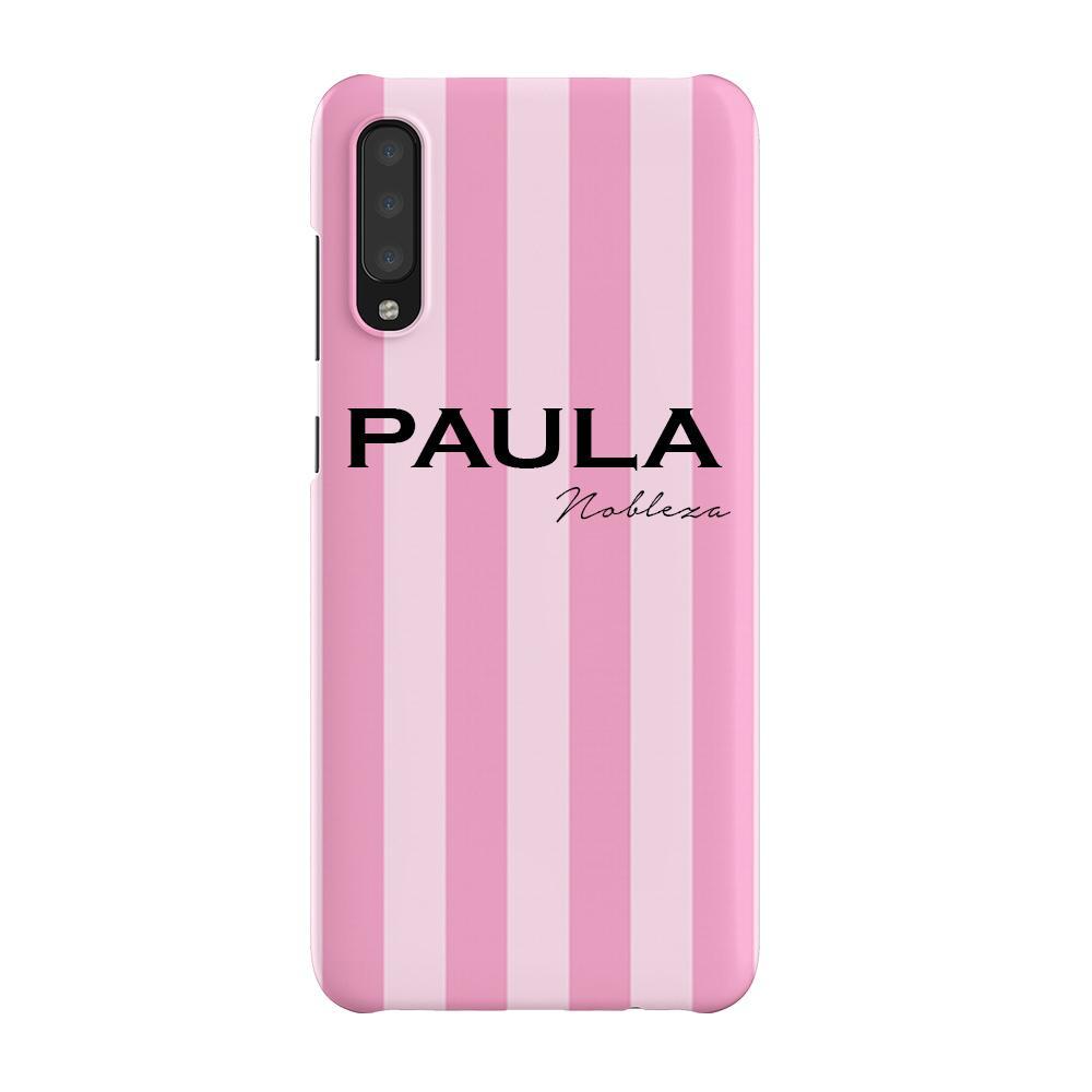 Personalised Pink Stripe Samsung Galaxy A70 Case