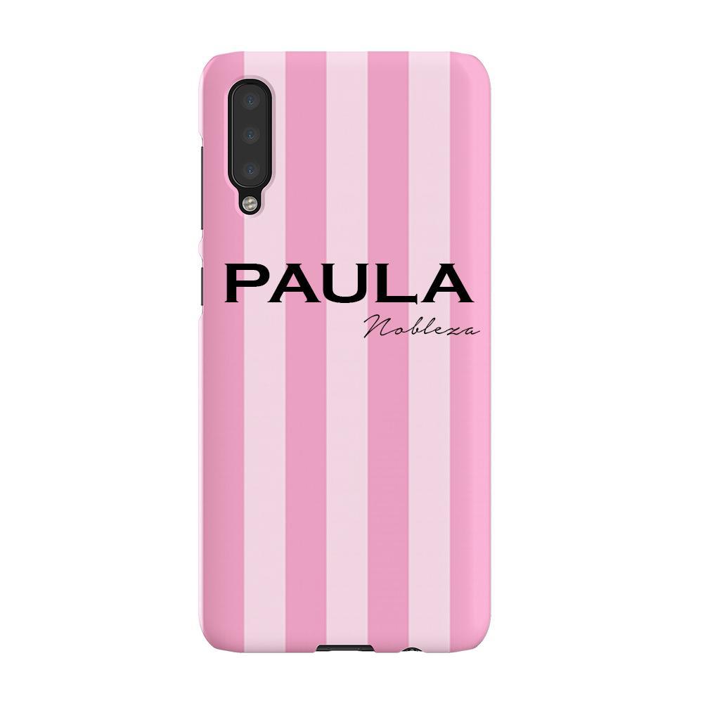 Personalised Pink Stripe Samsung Galaxy A50 Case