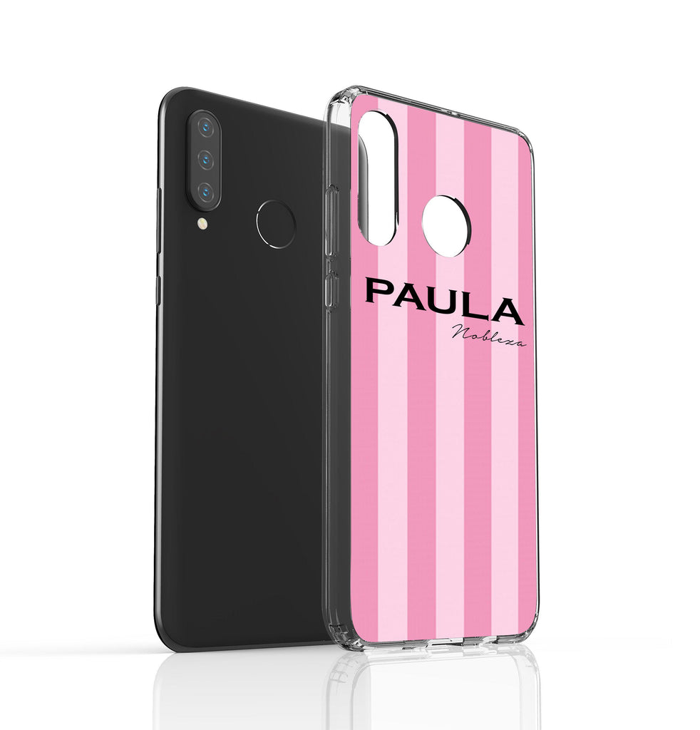 Personalised Pink Stripe Huawei P30 Lite Case