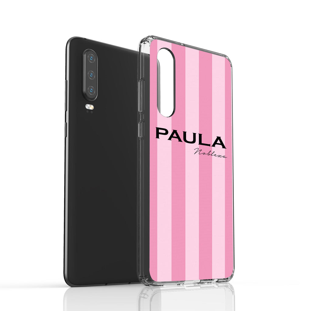 Personalised Pink Stripe Huawei P30 Case