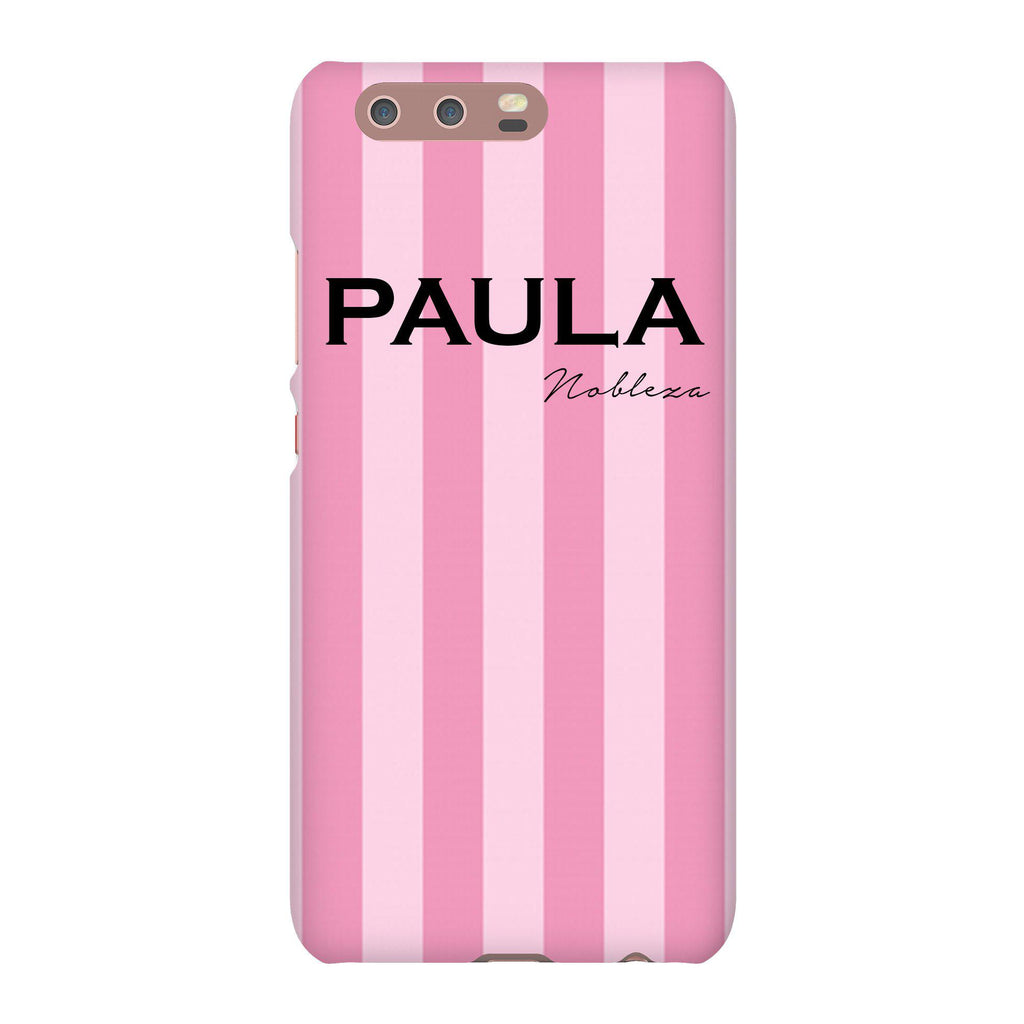 Personalised Pink Stripe Huawei P10 Case