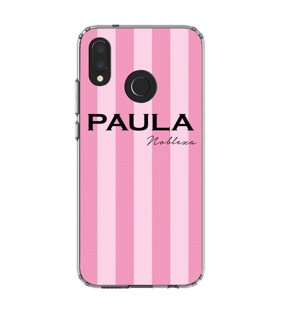 Personalised Pink Stripe Huawei P20 Lite Case