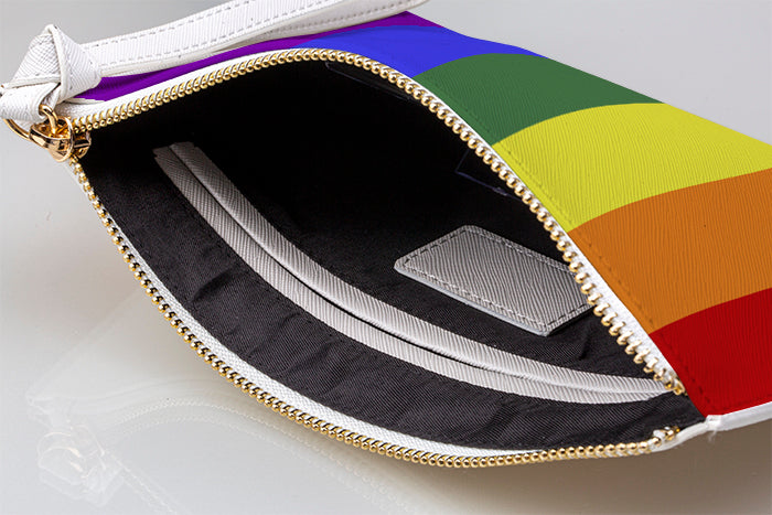 Personalised Pride Leather Clutch Bag