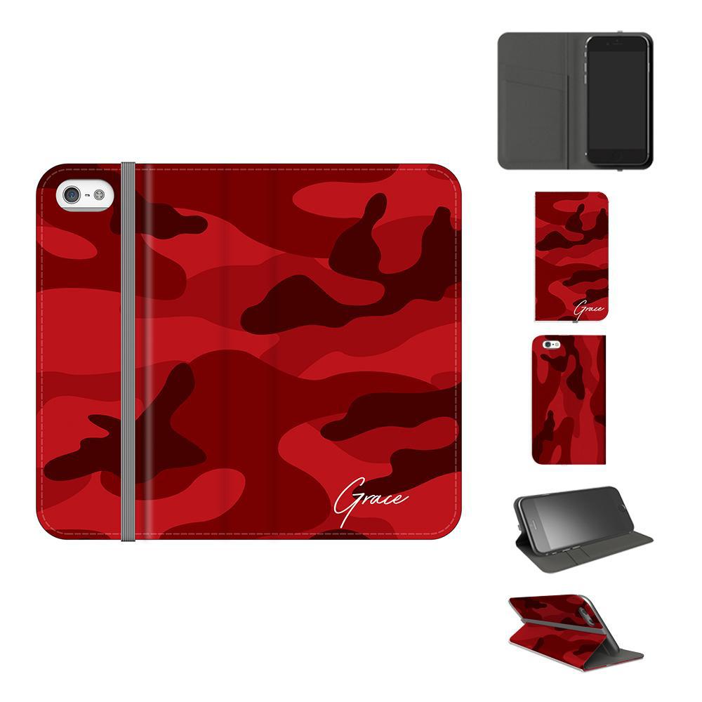 Personalised Red Camouflage initials iPhone 5/5s/SE (2016) Case