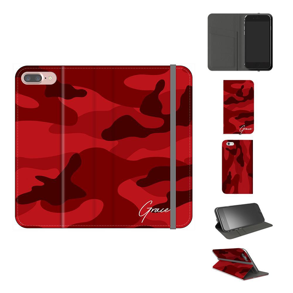 Personalised Red Camouflage initials iPhone 7 Plus Case