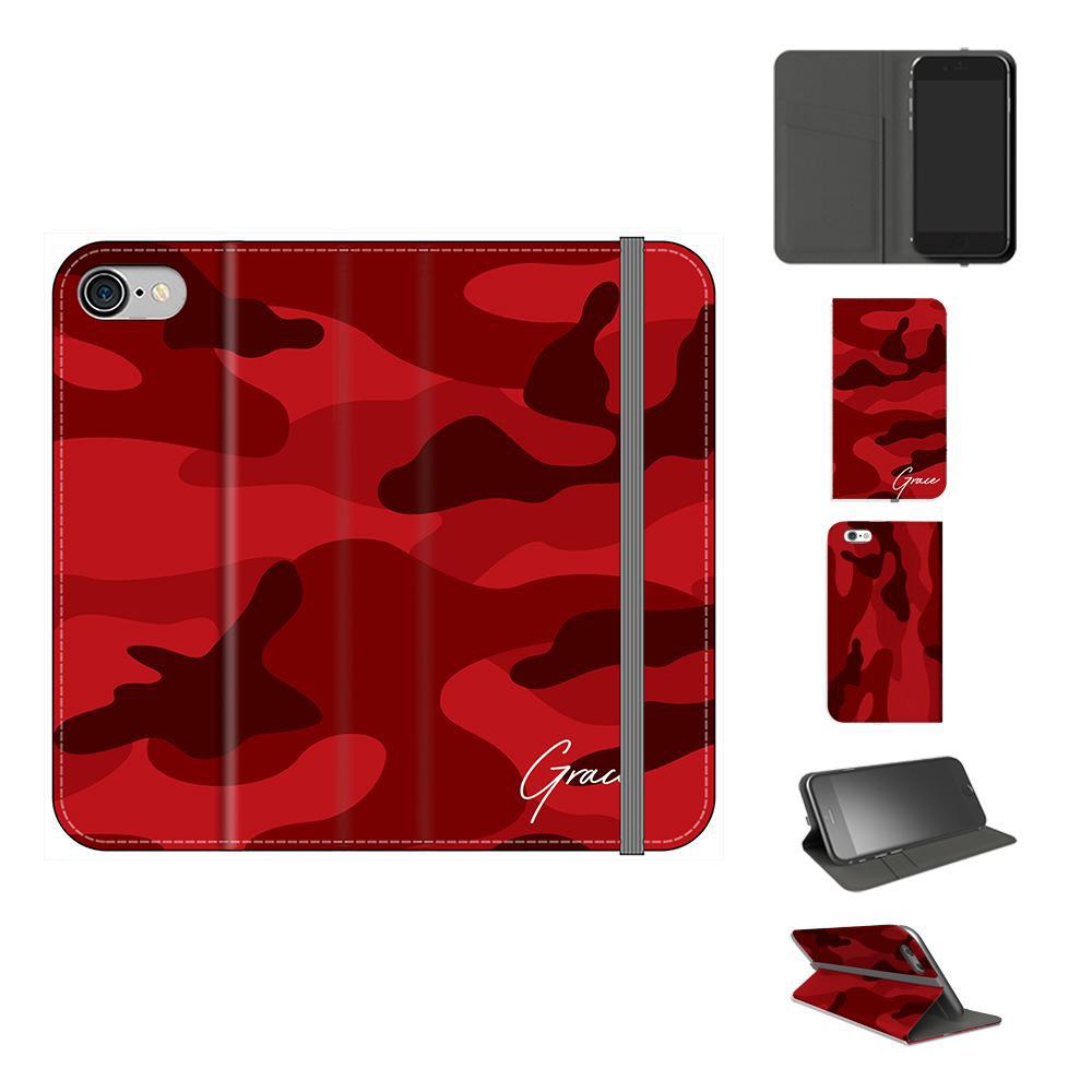 Personalised Red Camouflage Initials iPhone 8 Case
