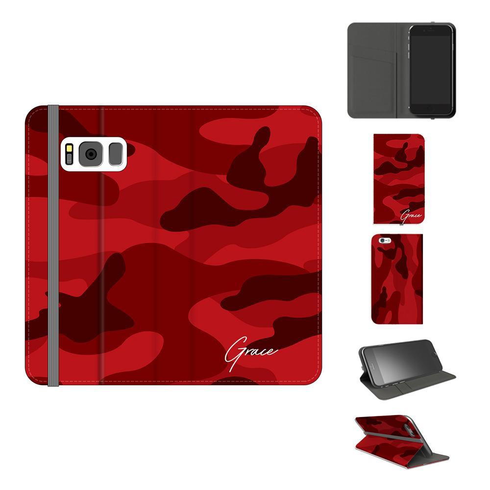 Personalised Red Camouflage Initials Samsung Galaxy S8 Plus Case