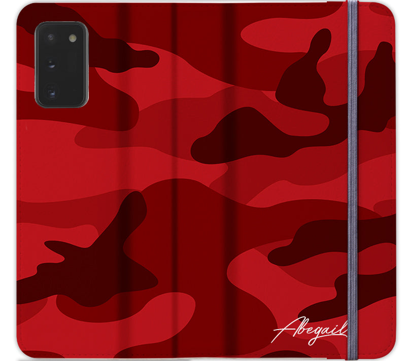 Personalised Red Camouflage Initials Samsung Galaxy Note 20 Case