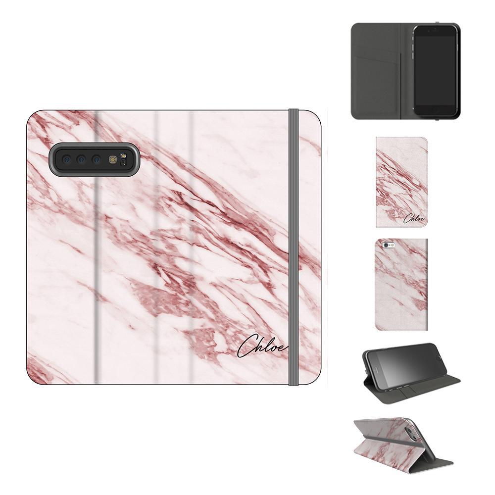 Personalised Rosa Marble Initials Samsung Galaxy S10 Case