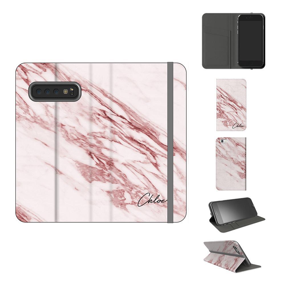 Personalised Rosa Marble Initials Samsung Galaxy S10e Case