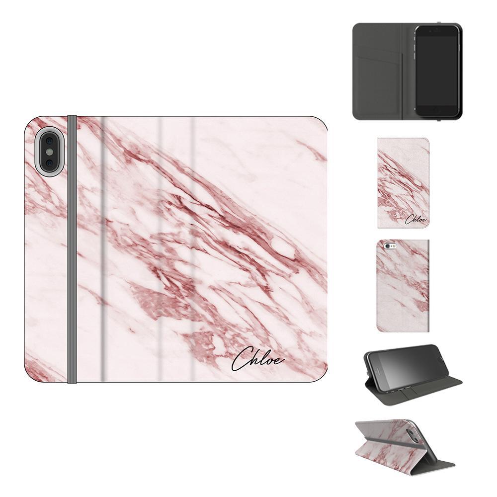 Personalised Rosa Marble Initials iPhone XS Case