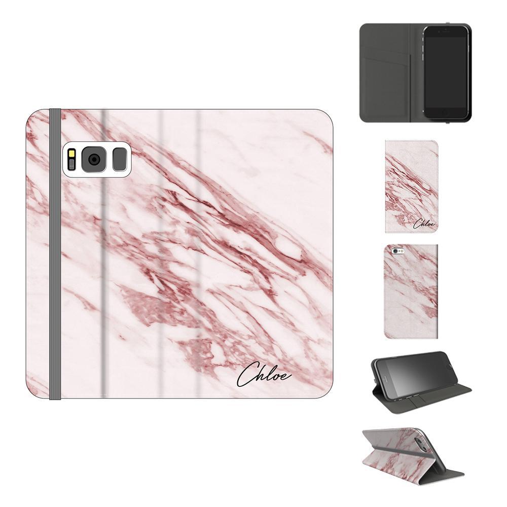 Personalised Rosa Marble Initials Samsung Galaxy S8 Case