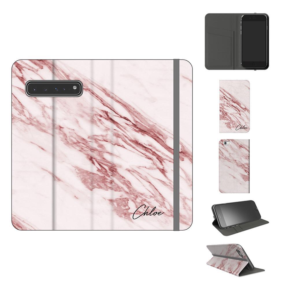 Personalised Rosa Marble Initials Samsung Galaxy S10 5G Case
