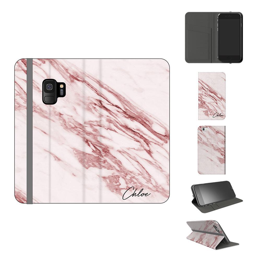 Personalised Rosa Marble Initials Samsung Galaxy S9 Case