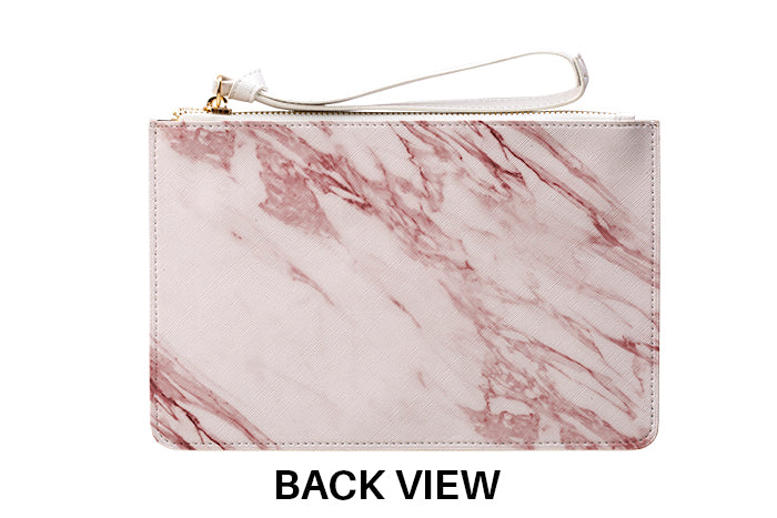 Personalised Rosa Marble Leather Clutch Bag