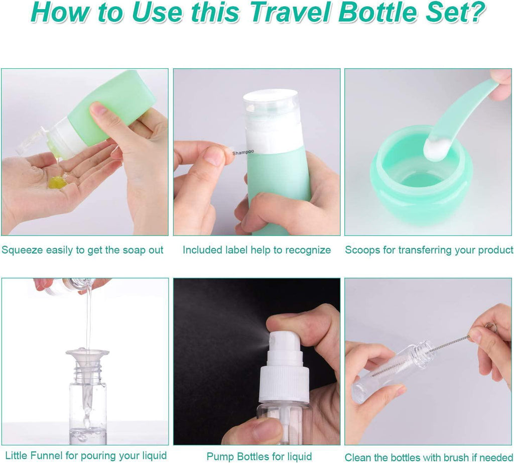 16 Pack Travel Bottles Set for Toiletries, TSA Approved