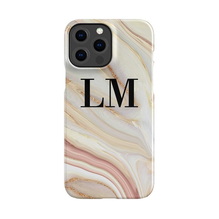Personalised Phone Case Sepia Marble Initial Phone Cover
