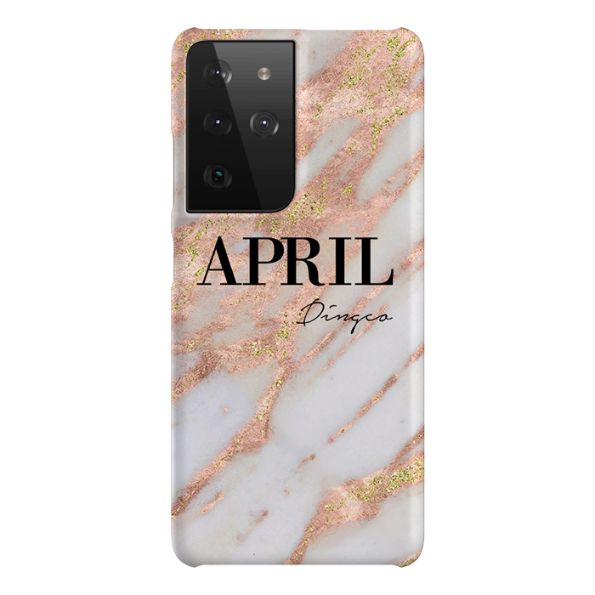 Personalised Aprilia Marble Name Samsung Galaxy S21 Ultra Case