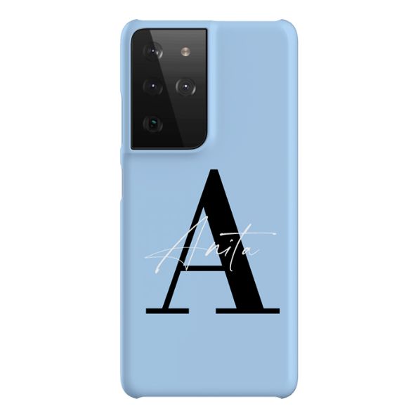 Personalised Baby Blue Name Initial Samsung Galaxy S21 Ultra Case