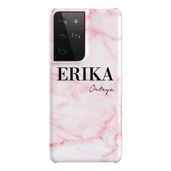 Personalised Cotton Candy Marble Name Samsung Galaxy S21 Ultra Case