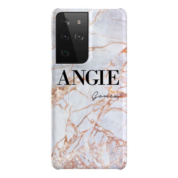 Personalised Fragment Marble Name Samsung Galaxy S21 Ultra Case