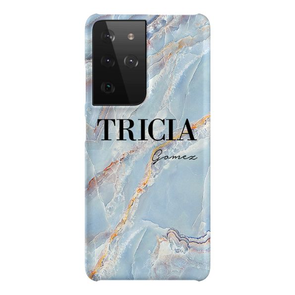 Personalised Ocean Marble Name Samsung Galaxy S21 Ultra Case