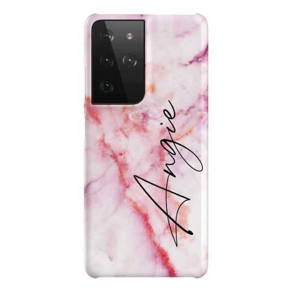 Personalised Pastel Marble Name Samsung Galaxy S21 Ultra Case