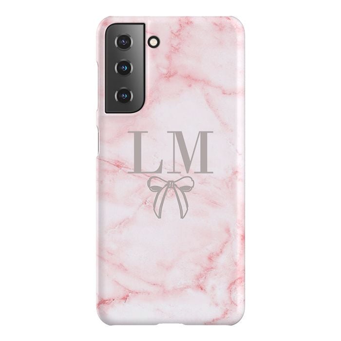 Personalised Cotton Candy Bow Marble Samsung Galaxy S22 Case