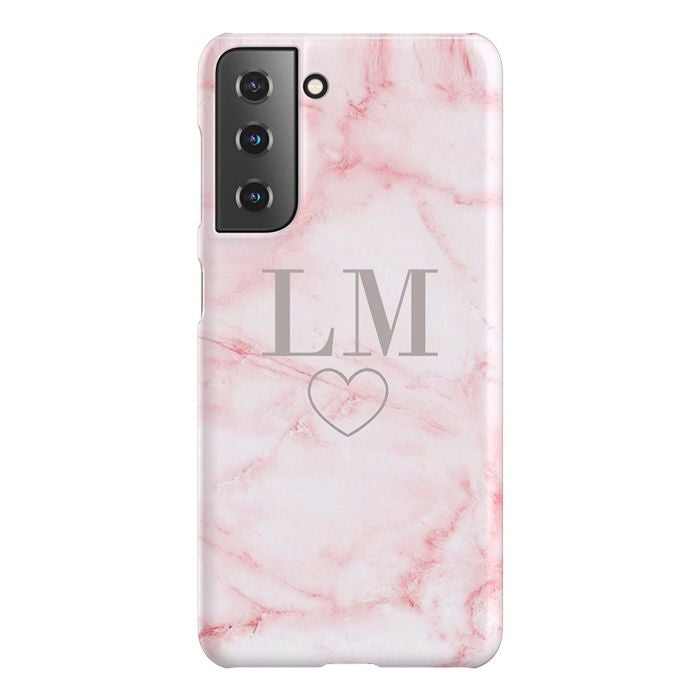 Personalised Cotton Candy Heart Marble Samsung Galaxy S22 Case