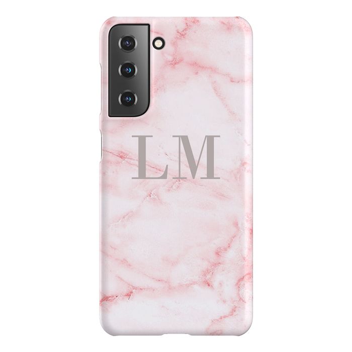 Personalised Cotton Candy Marble Initials Samsung Galaxy S21 FE Case