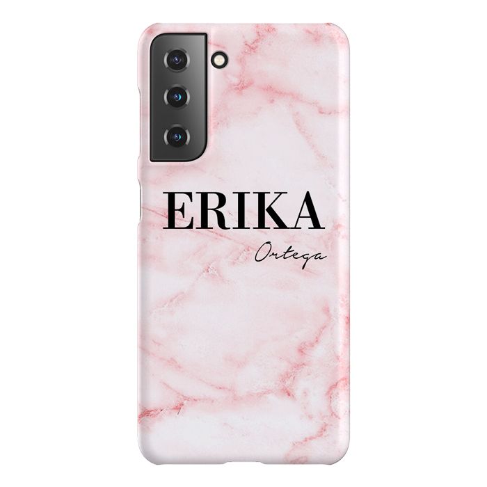 Personalised Cotton Candy Marble Name Samsung Galaxy S21 Case