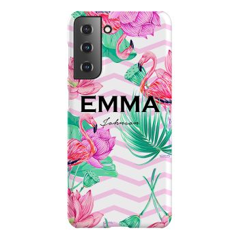 Personalised Flamingo Name Samsung Galaxy S21 FE Case