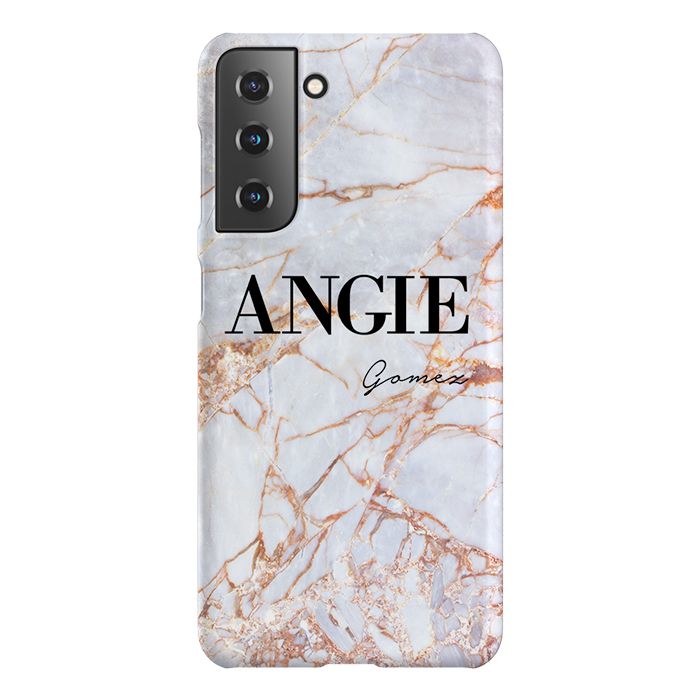 Personalised Fragment Marble Name Samsung Galaxy S21 Case