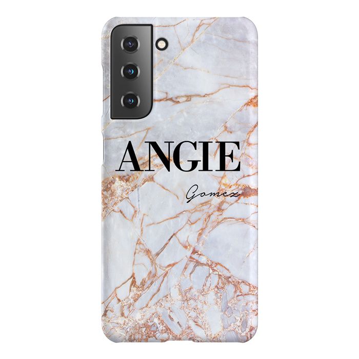 Personalised Fragment Marble Name Samsung Galaxy S22 Case