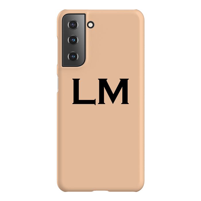 Personalised Nude x Black Top Initials Samsung Galaxy S22 Plus Case